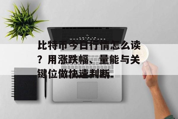 比特币今日行情怎么读?用涨跌幅、量能与关键位做快速判断